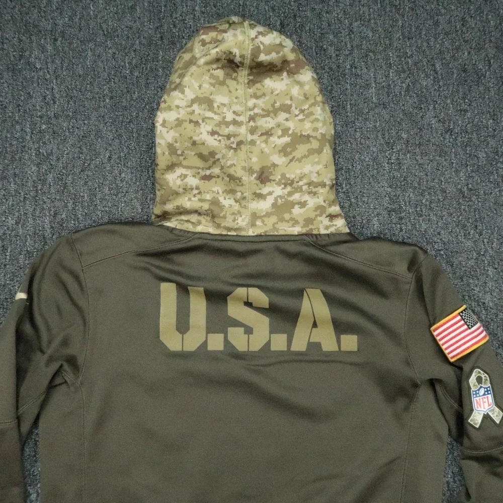 Arizona Cardinals Hoodie Mens Small Green Nike Salute To Service Camo Pullover